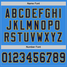 Load image into Gallery viewer, Custom Powder Blue Navy-Gold Mesh Authentic Throwback Football Jersey