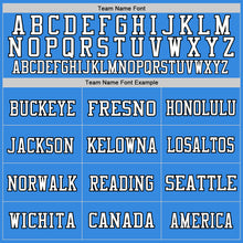 Load image into Gallery viewer, Custom Powder Blue White-Black Mesh Authentic Throwback Football Jersey