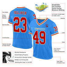 Load image into Gallery viewer, Custom Powder Blue Red-Cream Mesh Authentic Throwback Football Jersey