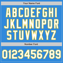 Load image into Gallery viewer, Custom Electric Blue White-Yellow Authentic Baseball Jersey