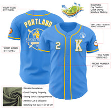 Load image into Gallery viewer, Custom Electric Blue White-Yellow Authentic Baseball Jersey