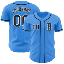 Load image into Gallery viewer, Custom Electric Blue Black-White Authentic Baseball Jersey