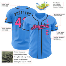 Load image into Gallery viewer, Custom Electric Blue Pink-Black Authentic Baseball Jersey