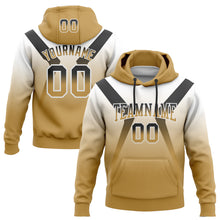 Load image into Gallery viewer, Custom Stitched White Black-Old Gold Fade Fashion Arrow Sports Pullover Sweatshirt Hoodie