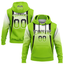 Load image into Gallery viewer, Custom Stitched White Black-Neon Green Fade Fashion Line Sports Pullover Sweatshirt Hoodie