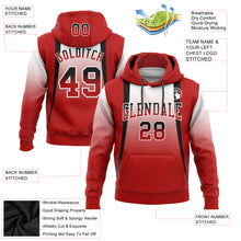 Load image into Gallery viewer, Custom Stitched White Black-Red Fade Fashion Line Sports Pullover Sweatshirt Hoodie