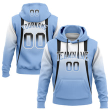Load image into Gallery viewer, Custom Stitched White Black-Light Blue Fade Fashion Line Sports Pullover Sweatshirt Hoodie