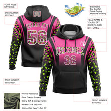 Load image into Gallery viewer, Custom Stitched Pink Black-White Fade Fashion Leopard Print Sports Pullover Sweatshirt Hoodie