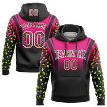 Load image into Gallery viewer, Custom Stitched Hot Pink Black-White Fade Fashion Leopard Print Sports Pullover Sweatshirt Hoodie