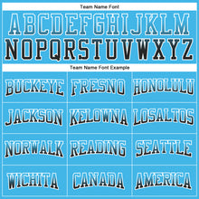 Load image into Gallery viewer, Custom Stitched Sky Blue Black-White Fade Fashion Arrow Sports Pullover Sweatshirt Hoodie