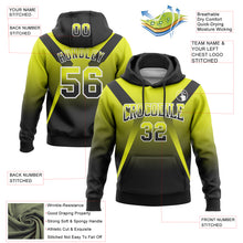 Load image into Gallery viewer, Custom Stitched Neon Yellow Black-White Fade Fashion Arrow Sports Pullover Sweatshirt Hoodie