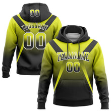 Load image into Gallery viewer, Custom Stitched Neon Yellow Black-White Fade Fashion Arrow Sports Pullover Sweatshirt Hoodie