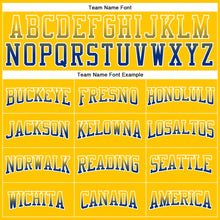 Load image into Gallery viewer, Custom Stitched Yellow Royal-White Fade Fashion Arrow Sports Pullover Sweatshirt Hoodie