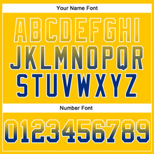 Load image into Gallery viewer, Custom Stitched Yellow Royal-White Fade Fashion Arrow Sports Pullover Sweatshirt Hoodie