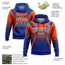 Load image into Gallery viewer, Custom Stitched Orange Royal-White Fade Fashion Arrow Sports Pullover Sweatshirt Hoodie