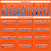 Load image into Gallery viewer, Custom Stitched Orange Royal-White Fade Fashion Arrow Sports Pullover Sweatshirt Hoodie