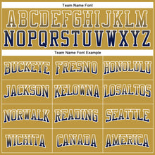 Load image into Gallery viewer, Custom Stitched Old Gold Navy-White Fade Fashion Arrow Sports Pullover Sweatshirt Hoodie