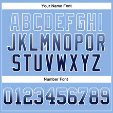 Load image into Gallery viewer, Custom Stitched Light Blue Navy-White Fade Fashion Arrow Sports Pullover Sweatshirt Hoodie