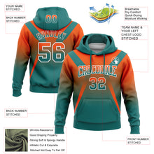 Load image into Gallery viewer, Custom Stitched Orange Teal-White Fade Fashion Arrow Sports Pullover Sweatshirt Hoodie