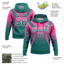 Load image into Gallery viewer, Custom Stitched Pink Teal-White Fade Fashion Arrow Sports Pullover Sweatshirt Hoodie