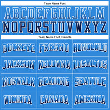 Load image into Gallery viewer, Custom Stitched Powder Blue Navy-White Fade Fashion Arrow Sports Pullover Sweatshirt Hoodie