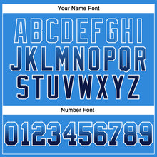 Load image into Gallery viewer, Custom Stitched Powder Blue Navy-White Fade Fashion Arrow Sports Pullover Sweatshirt Hoodie