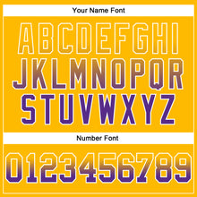 Load image into Gallery viewer, Custom Stitched Gold Purple-White Fade Fashion Arrow Sports Pullover Sweatshirt Hoodie