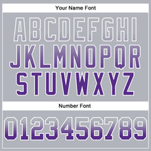 Load image into Gallery viewer, Custom Stitched Gray Purple-White Fade Fashion Arrow Sports Pullover Sweatshirt Hoodie