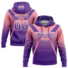 Load image into Gallery viewer, Custom Stitched Medium Pink Purple-White Fade Fashion Arrow Sports Pullover Sweatshirt Hoodie