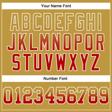 Load image into Gallery viewer, Custom Stitched Old Gold Red-White Fade Fashion Arrow Sports Pullover Sweatshirt Hoodie