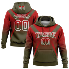 Load image into Gallery viewer, Custom Stitched Red Olive-White Fade Fashion Arrow Sports Pullover Sweatshirt Hoodie