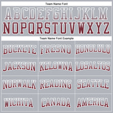 Load image into Gallery viewer, Custom Stitched Gray Burgundy-White Fade Fashion Arrow Sports Pullover Sweatshirt Hoodie