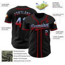 Load image into Gallery viewer, Custom Black Light Blue-Red Authentic Fade Fashion Baseball Jersey
