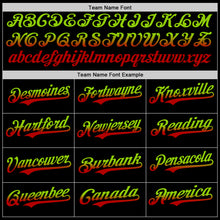 Load image into Gallery viewer, Custom Black Neon Green-Red Authentic Fade Fashion Baseball Jersey
