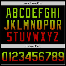 Load image into Gallery viewer, Custom Black Neon Green-Red Authentic Fade Fashion Baseball Jersey