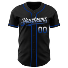 Load image into Gallery viewer, Custom Black White-Royal Authentic Fade Fashion Baseball Jersey