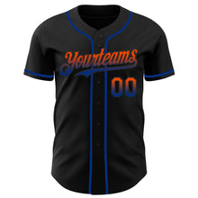Load image into Gallery viewer, Custom Black Orange-Royal Authentic Fade Fashion Baseball Jersey
