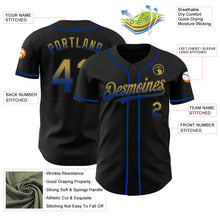 Load image into Gallery viewer, Custom Black Old Gold-Royal Authentic Fade Fashion Baseball Jersey