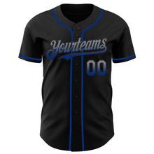 Load image into Gallery viewer, Custom Black Gray-Royal Authentic Fade Fashion Baseball Jersey