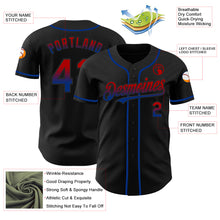 Load image into Gallery viewer, Custom Black Red-Royal Authentic Fade Fashion Baseball Jersey