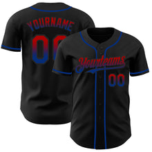 Load image into Gallery viewer, Custom Black Red-Royal Authentic Fade Fashion Baseball Jersey