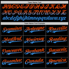 Load image into Gallery viewer, Custom Black Orange-Electric Blue Authentic Fade Fashion Baseball Jersey
