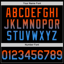 Load image into Gallery viewer, Custom Black Orange-Electric Blue Authentic Fade Fashion Baseball Jersey