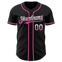 Load image into Gallery viewer, Custom Black White-Pink Authentic Fade Fashion Baseball Jersey