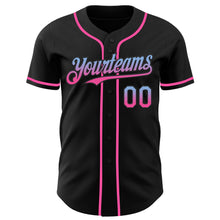 Load image into Gallery viewer, Custom Black Light Blue-Pink Authentic Fade Fashion Baseball Jersey