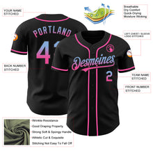 Load image into Gallery viewer, Custom Black Light Blue-Pink Authentic Fade Fashion Baseball Jersey