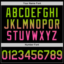 Load image into Gallery viewer, Custom Black Neon Green-Pink Authentic Fade Fashion Baseball Jersey