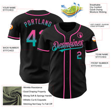 Load image into Gallery viewer, Custom Black Pink-Aqua Authentic Fade Fashion Baseball Jersey
