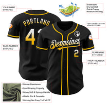 Load image into Gallery viewer, Custom Black White-Gold Authentic Fade Fashion Baseball Jersey