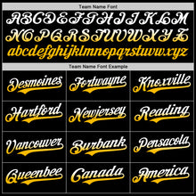 Load image into Gallery viewer, Custom Black White-Gold Authentic Fade Fashion Baseball Jersey